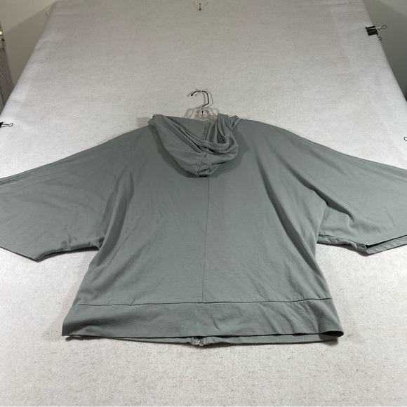 MetroStyle Zip Hoodie Sweatshirt 3/4 Wide Sleeves Large Gray Hoodie Poc… - Picture 7 of 10
